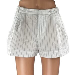 Zara Women's White Black Striped High Waisted A Line Casual Mini Shorts Size XS